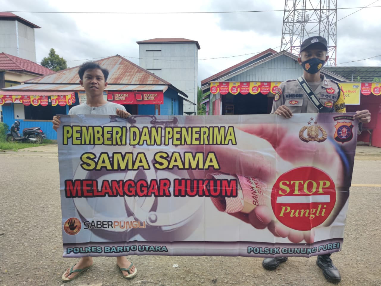 Polsek Gunung Purei Sampaikan Pesan Anti Pungli dalam Kegiatan Minggu Kasih