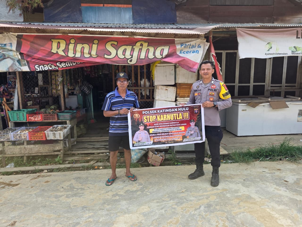 Polsek Katingan Hulu sosialisasi Stop Karhutla.