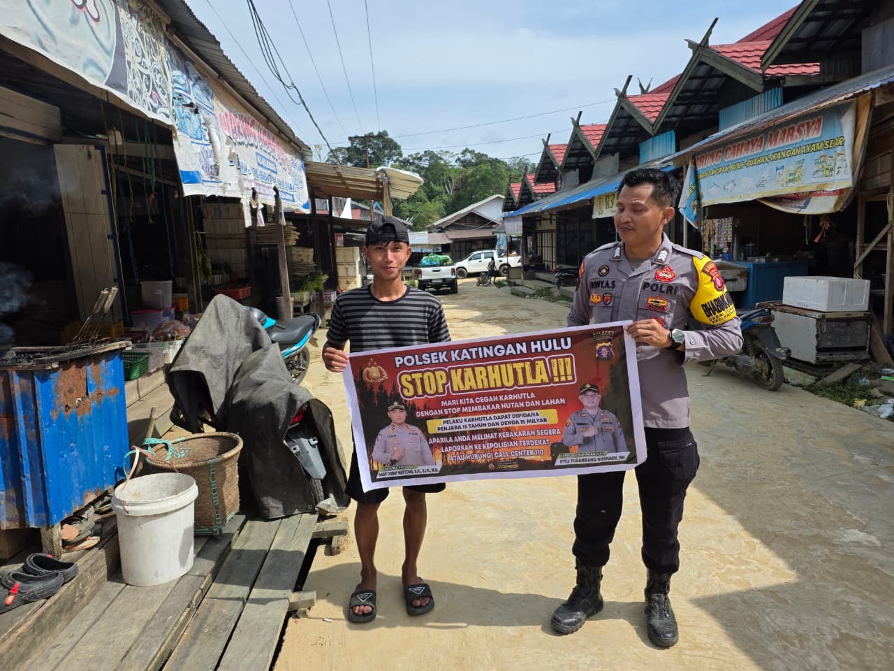 Polsek Katingan Hulu sosialisasi Stop Karhutla.