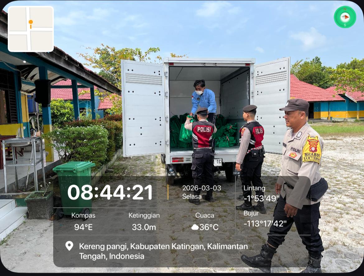 Sat Samapta Polres Katingan Laksanakan Pengawalan MBG ke Sekolah di Desa Hampalit.