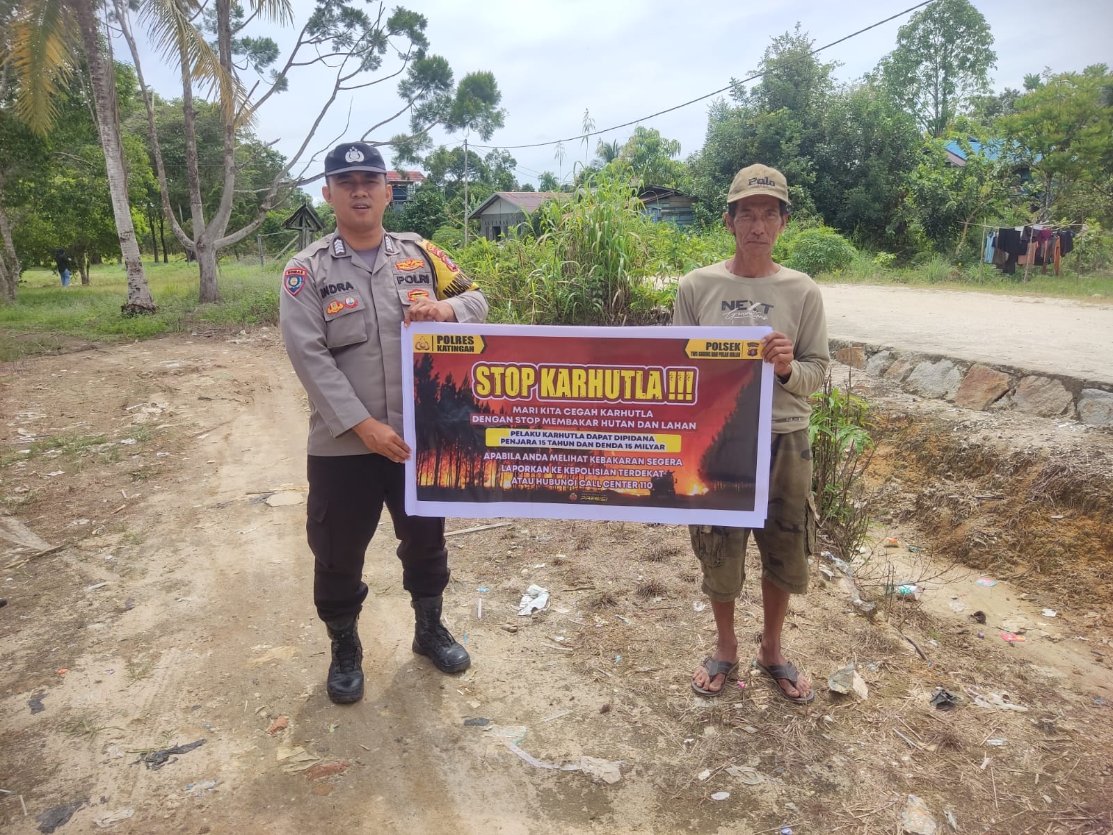 ‎Ciptakan lingkungan sehat Polsek Tws Garing dan Pulau Malan sosialisasi Stop Karhutla.