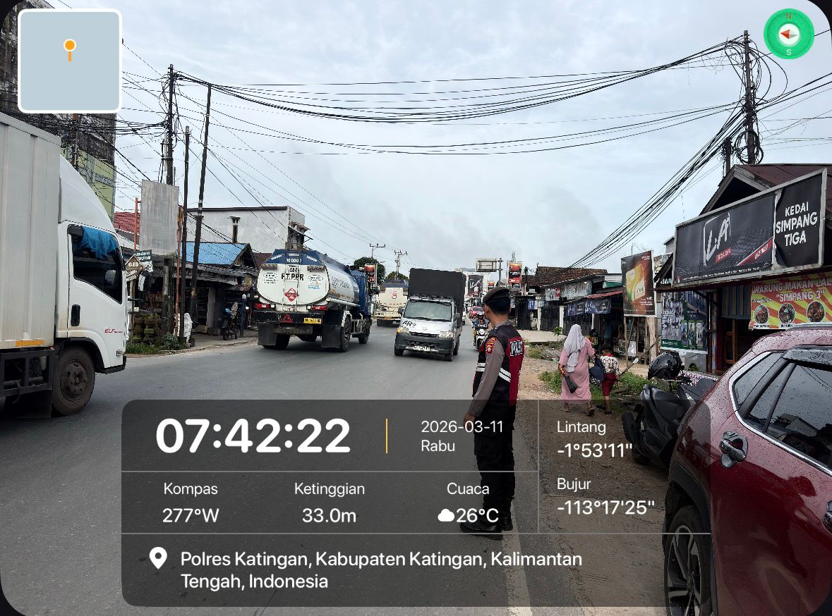 Sat Samapta Polres Katingan Laksanakan Gatur Pagi, Antisipasi Kemacetan dan Ciptakan Kamseltibcar Lantas.