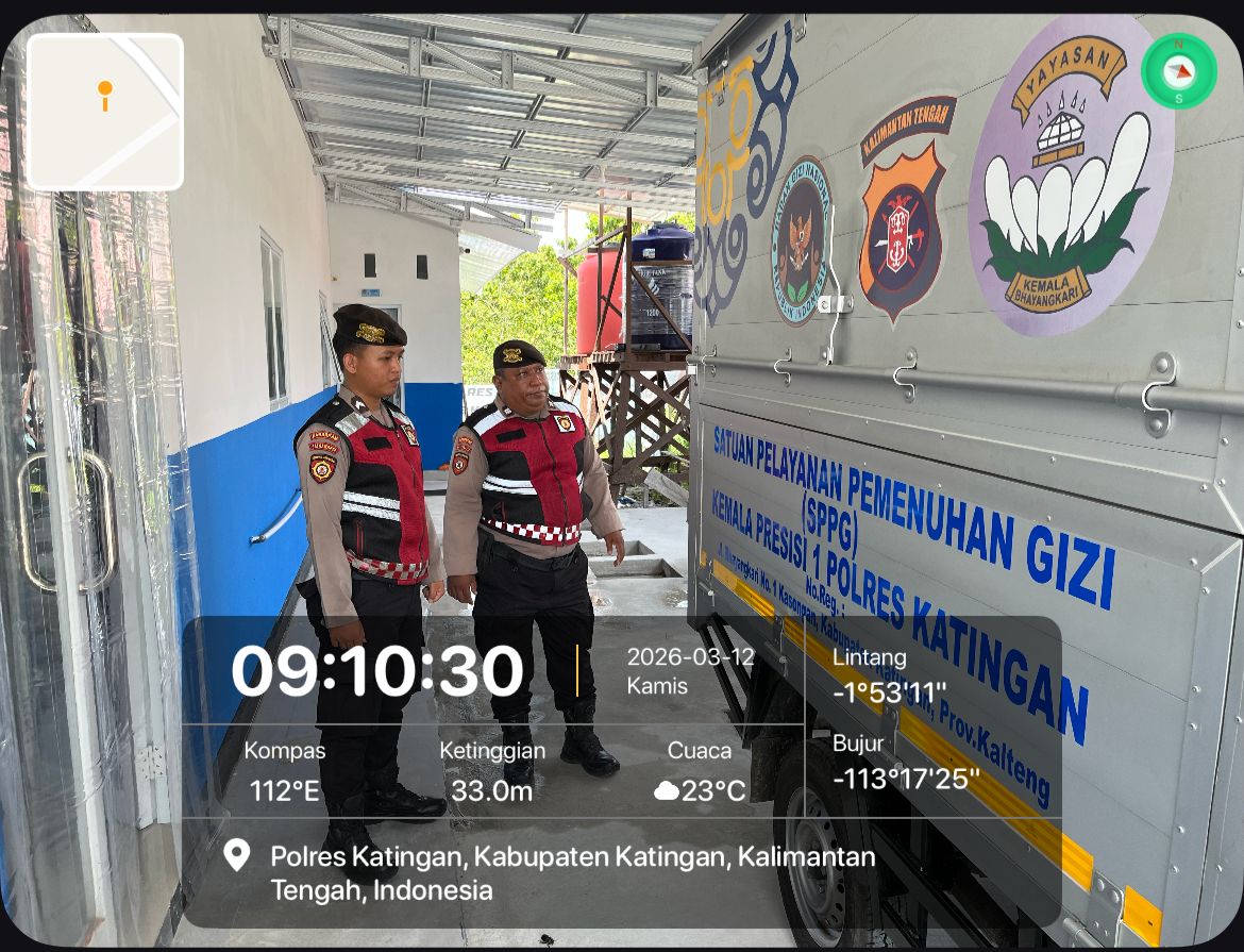 Personel Samapta Laksanakan Pengawasan MBG di Sekolah-Sekolah Kabupaten Katingan.