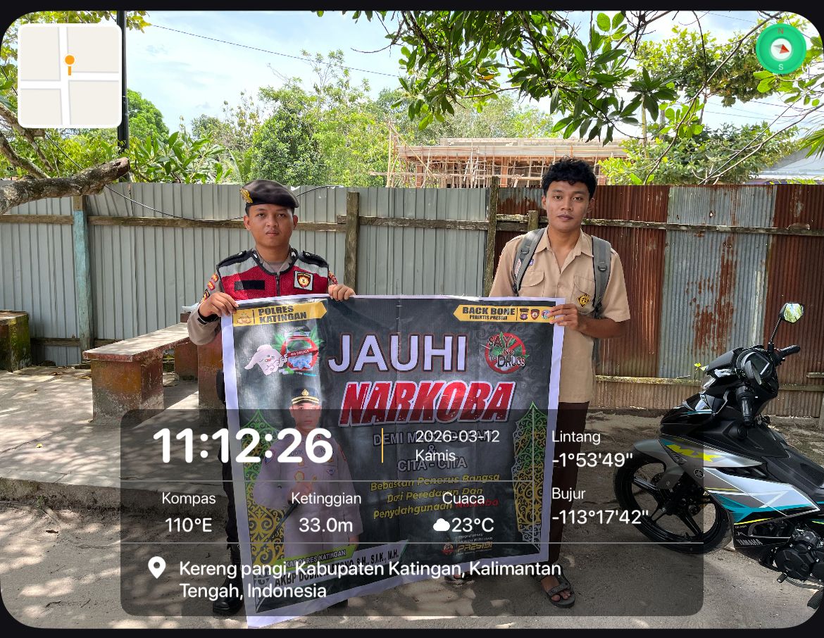 Tolak Narkoba, Personel Samapta Polres Katingan Gelar Sosialisasi kepada Masyarakat.
