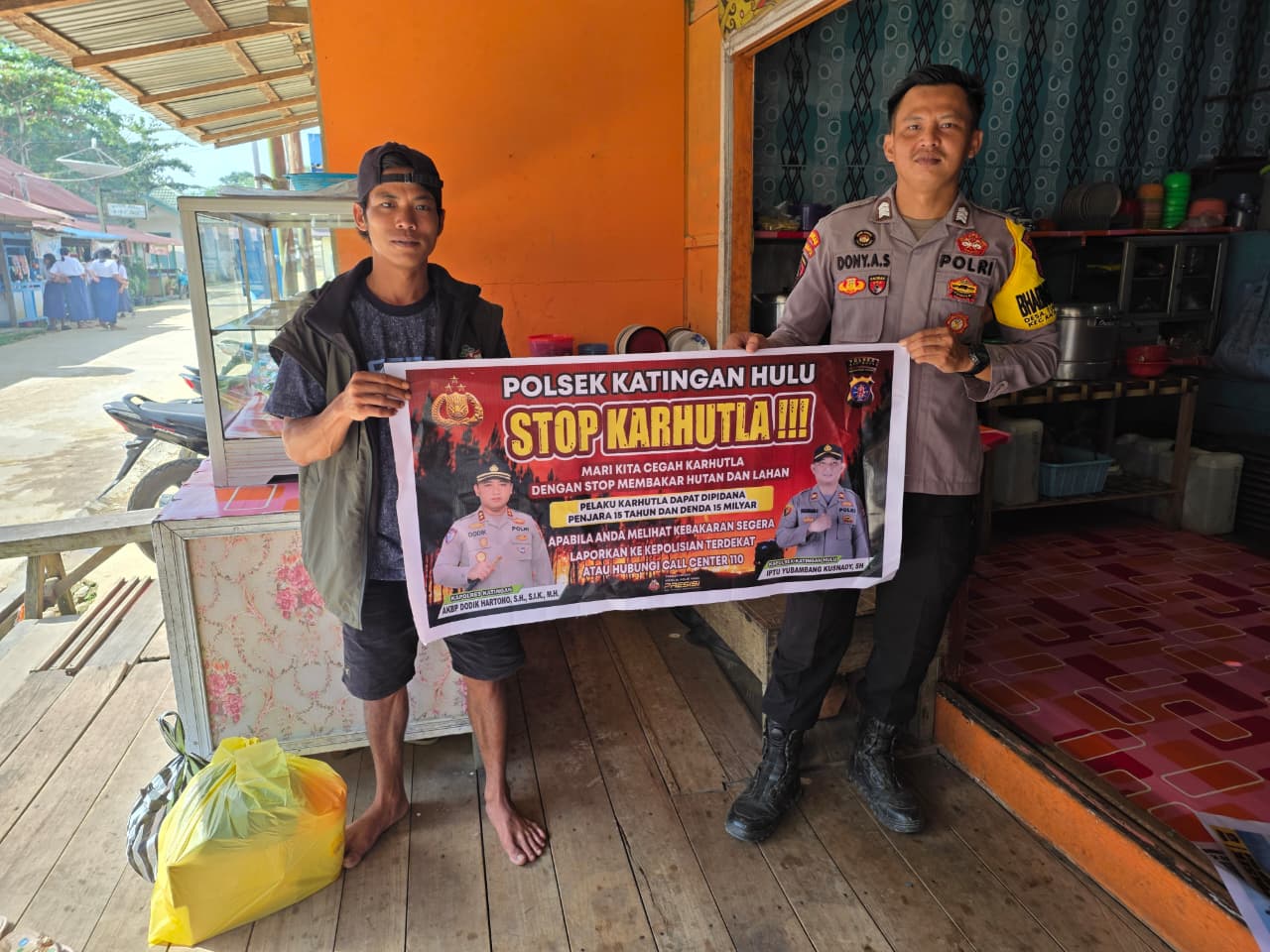 Polsek Katingan Hulu sosialisasi Stop Karhutla.