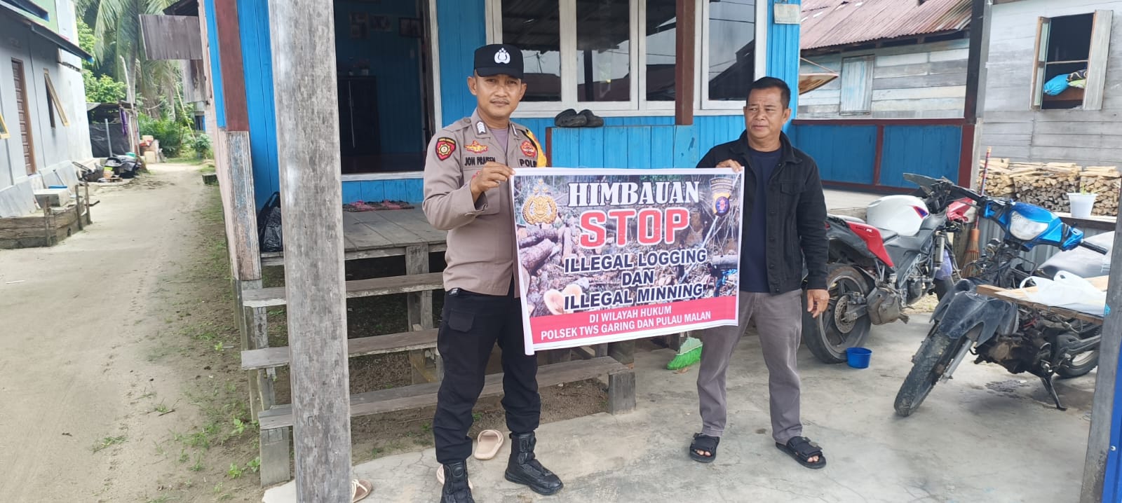 Polsek Tewang Sangalang Garing dan Pulau Malan Minta Warga Tidak Melakukan Aktivitas Ilegal Logging dan Ilegal Minning