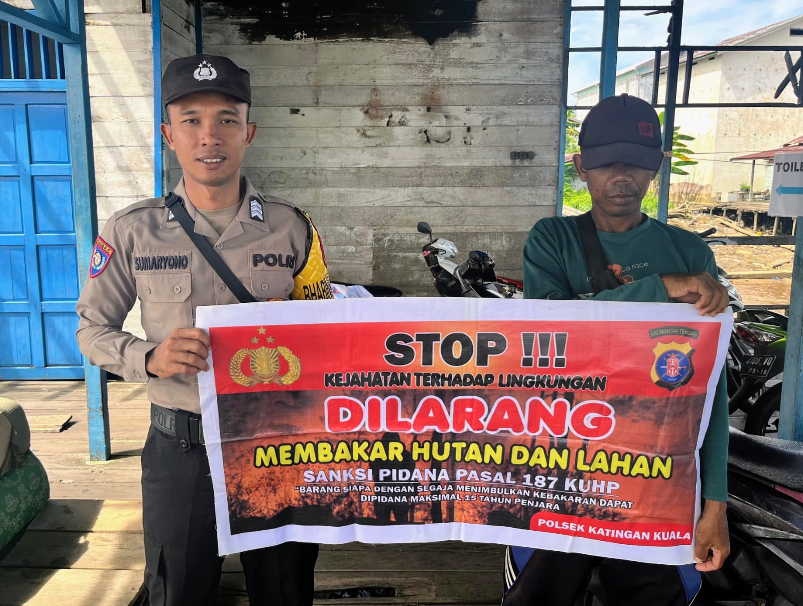 Cegah Kejahatan Terhadap Lingkungan, Bhabinkamtibmas Polsek Katingan Kuala Himbau Masyarakat Untuk Tidak Membakar Hutan dan Lahan