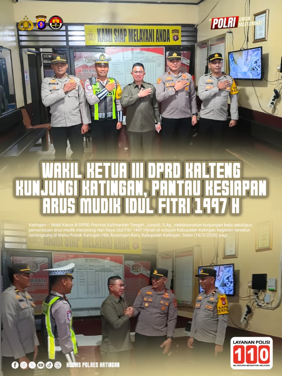 Wakil Ketua III DPRD Kalteng Kunjungi Katingan, Pantau Kesiapan Arus Mudik Idul Fitri 1447 H