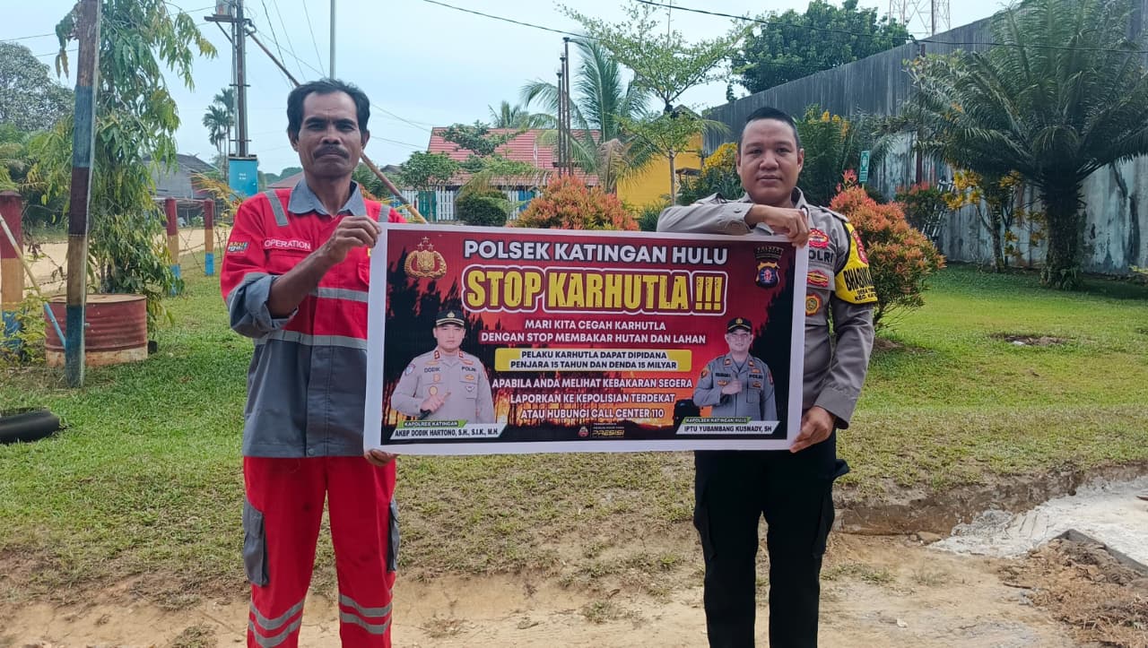 ‎Polsek Katingan Hulu sosialisasi Stop Karhutla.