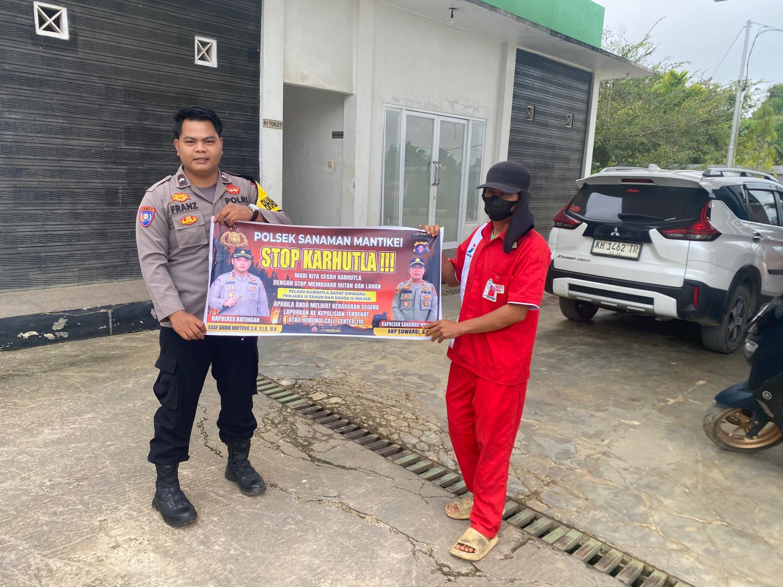 Bhabinkamtibmas Desa Tumbang Kaman Sosialisasi imbauan tentang Karhutla