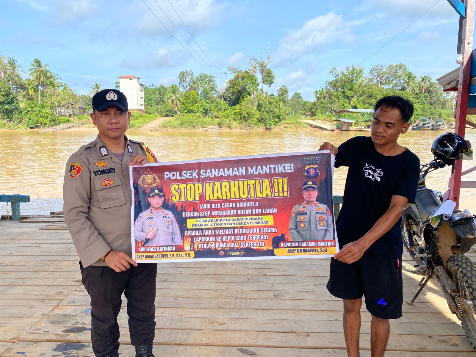 Bhabinkamtibmas Desa Tumbang Atei Sosialisasi imbauan tentang Karhutla