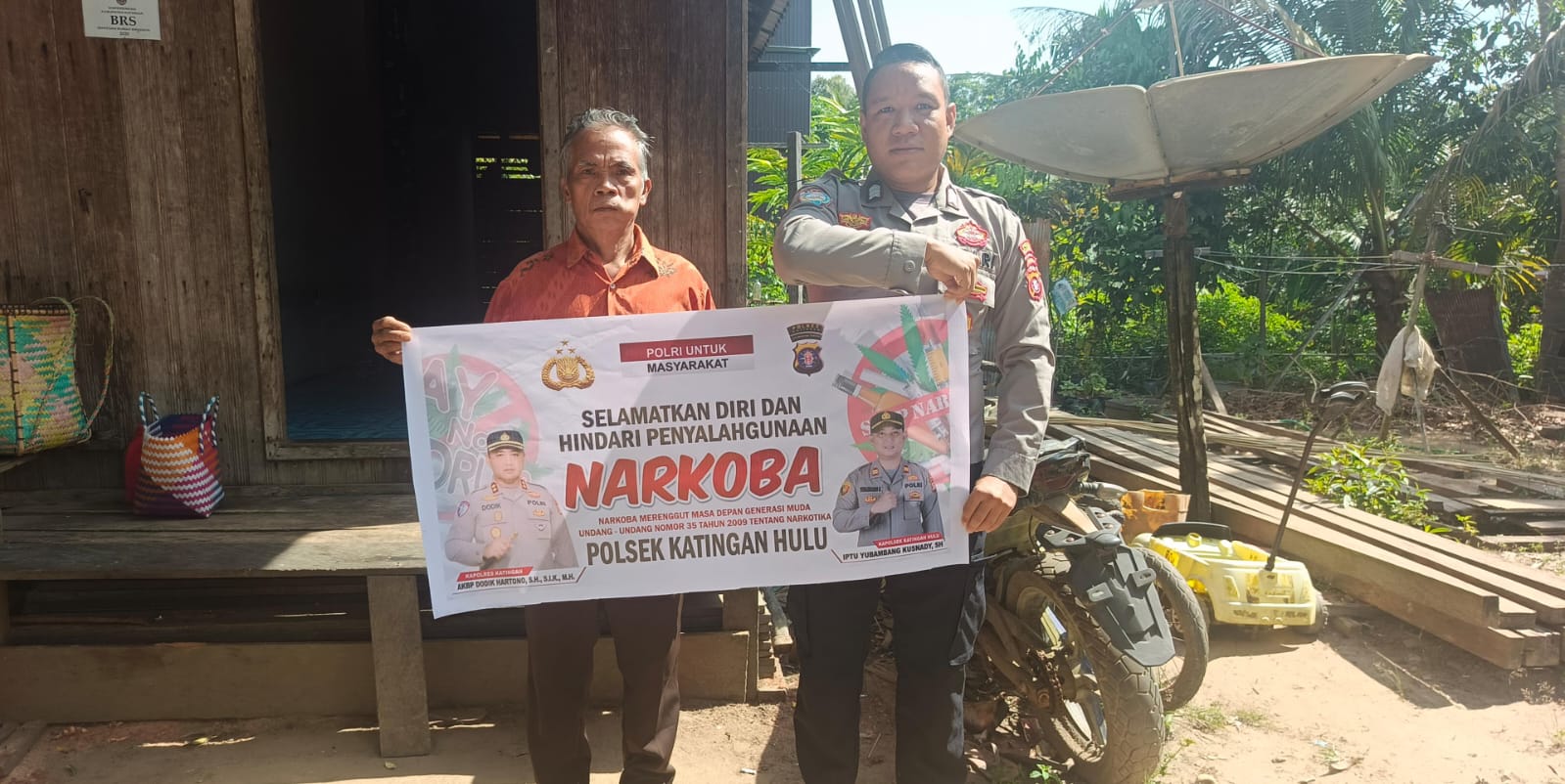 Bhabinkamtibmas Polsek Katingan Hulu Imbau Warga Jauhi Narkoba.