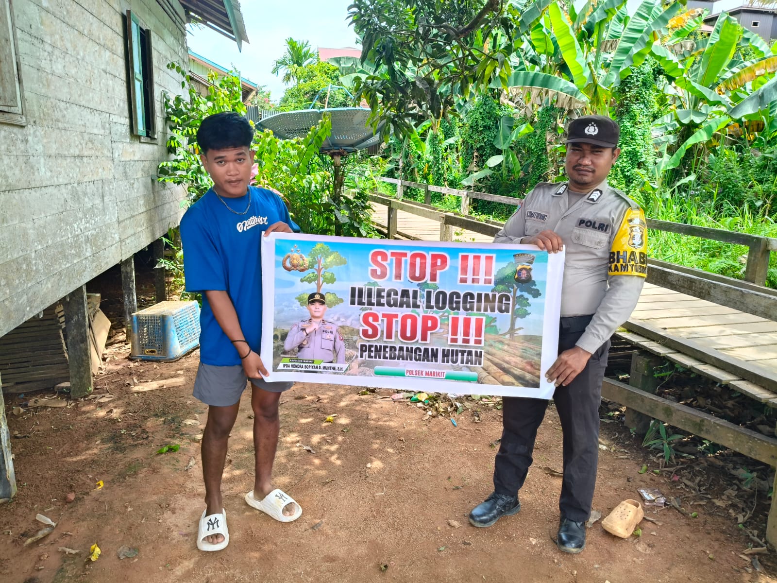 ‎Polsek Marikit Sosialisasi Cegah Ilegal Logging…!!!‎