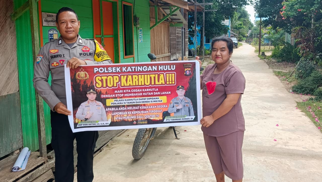 ‎Polsek Katingan Hulu sosialisasi Stop Karhutla.