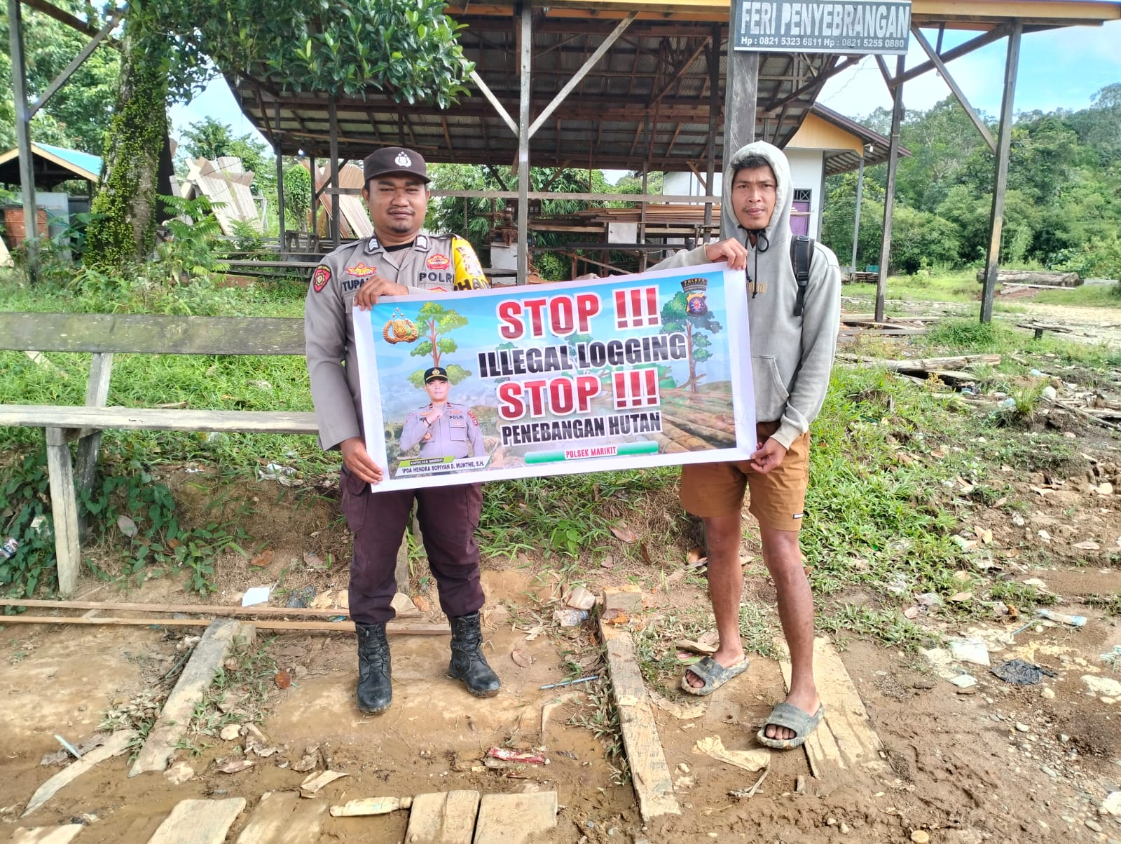 ‎Polsek Marikit Sosialisasi Cegah Ilegal Logging…!!!