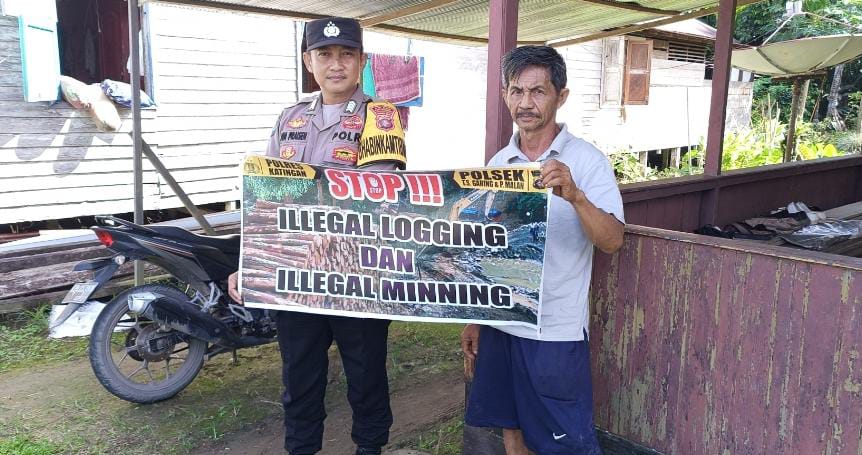 Polsek Tewang Sangalang Garing dan Pulau Malan Minta Warga Tidak Melakukan Aktivitas Ilegal Logging dan Ilegal Minning