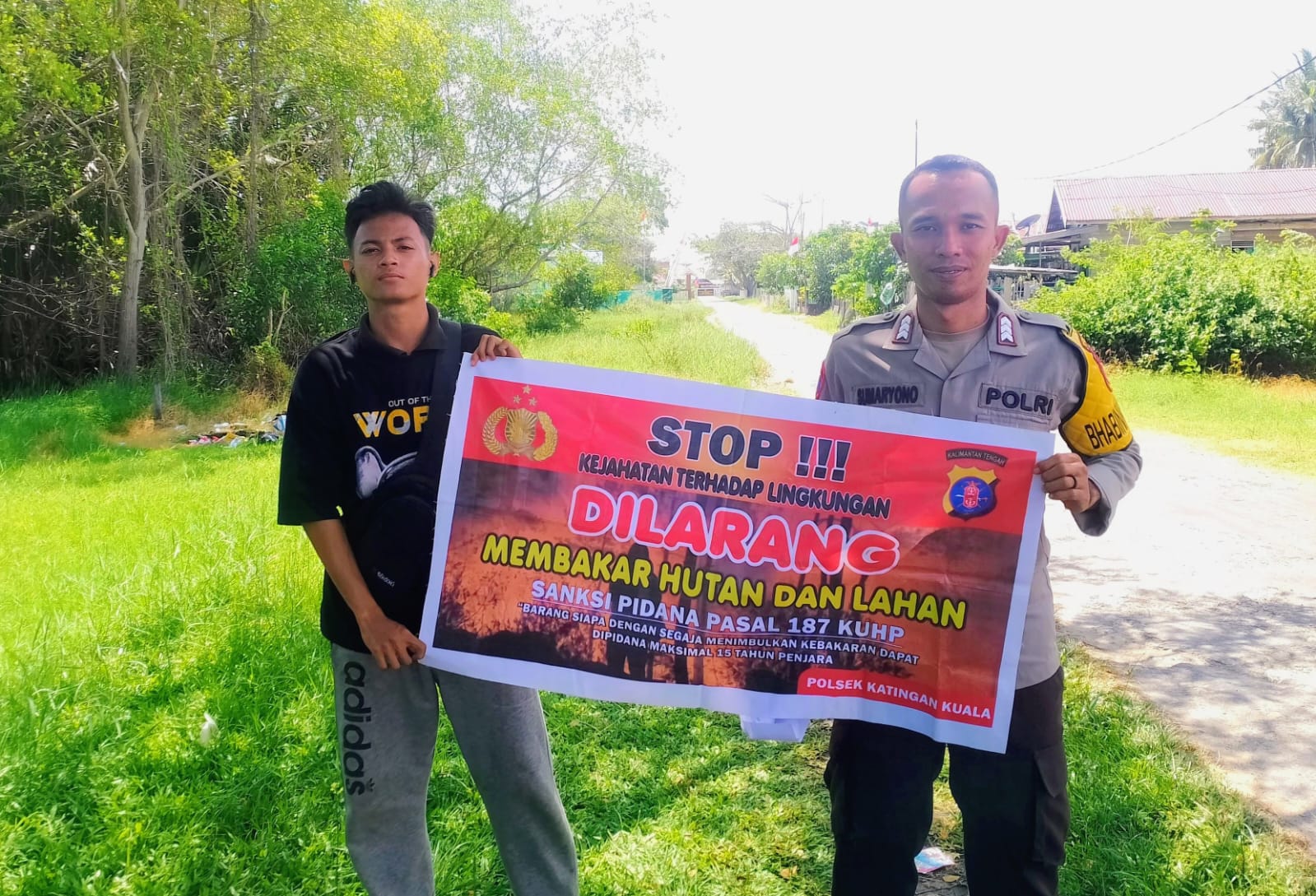 Cegah Kejahatan Terhadap Lingkungan, Bhabinkamtibmas Polsek Katingan Kuala Himbau Masyarakat Untuk Tidak Membakar Hutan dan Lahan