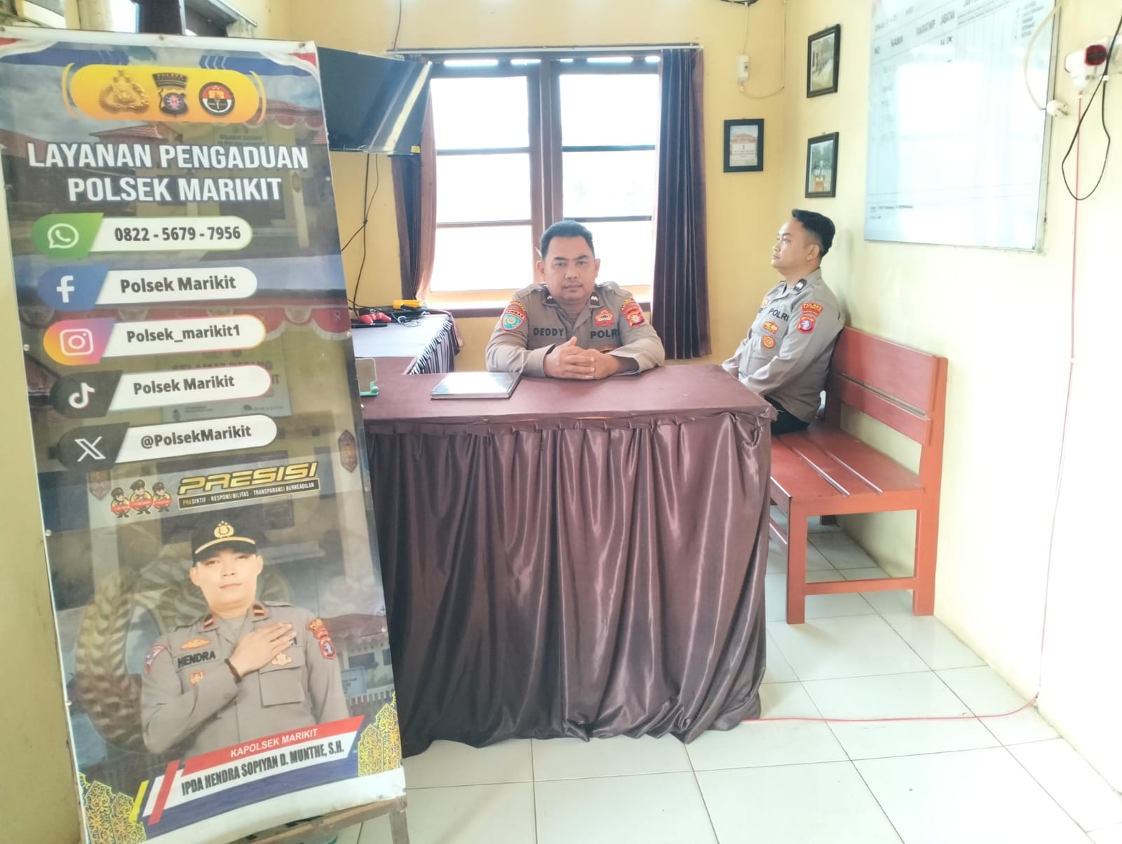 Personil Polsek Marikit Stand By di Mako Penjagaan.