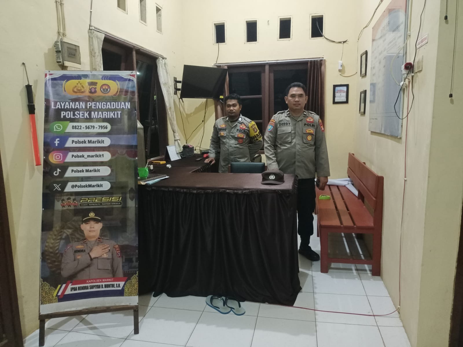 *Optimalisasi Pelayanan Piket Mako Malam Polsek Marikit Pasca Idul Fitri*