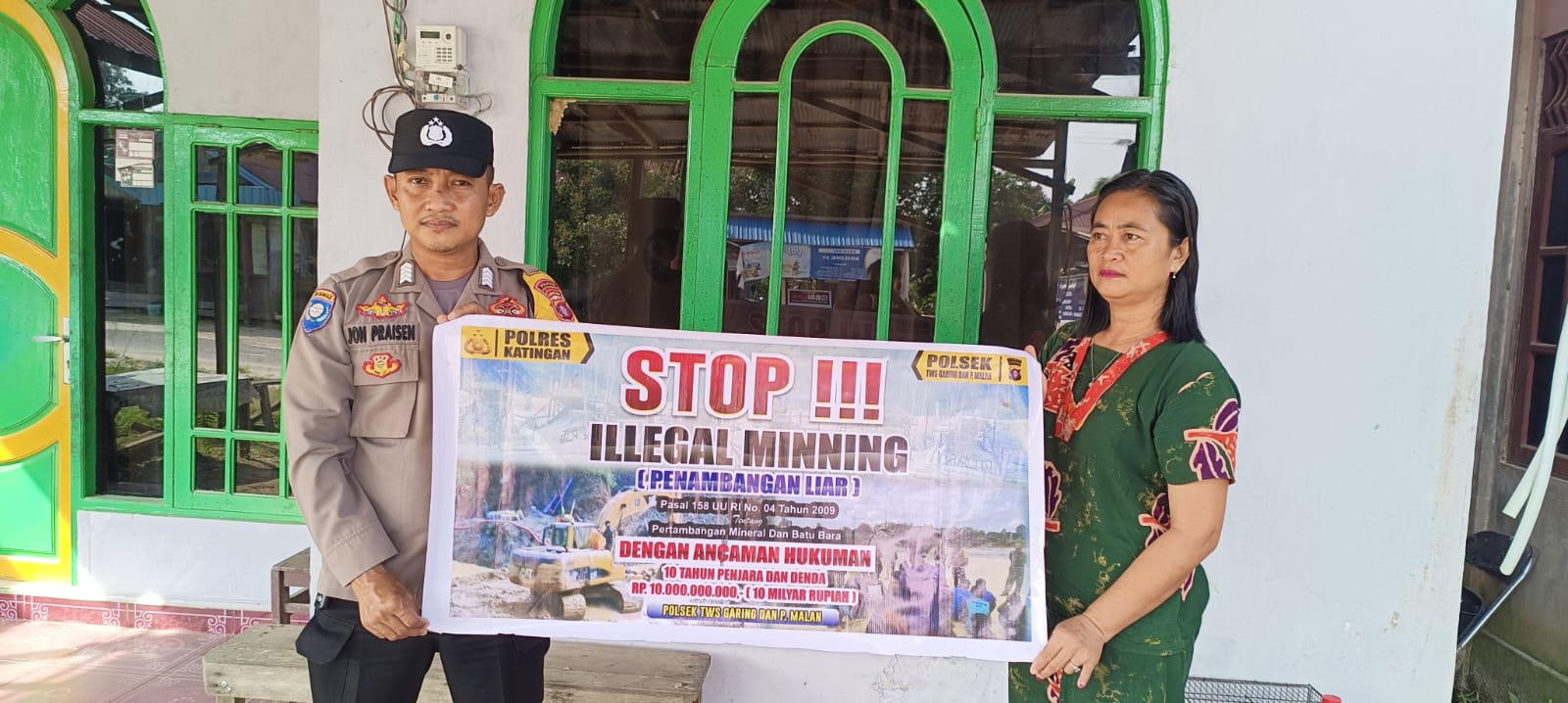 Polsek Tewang Sangalang Garing dan Pulau Malan Minta Warga Tidak Melakukan Aktivitas Ilegal Logging dan Ilegal Minning