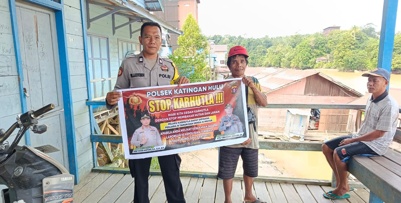 ‎Polsek Katingan Hulu sosialisasi Stop Karhutla.