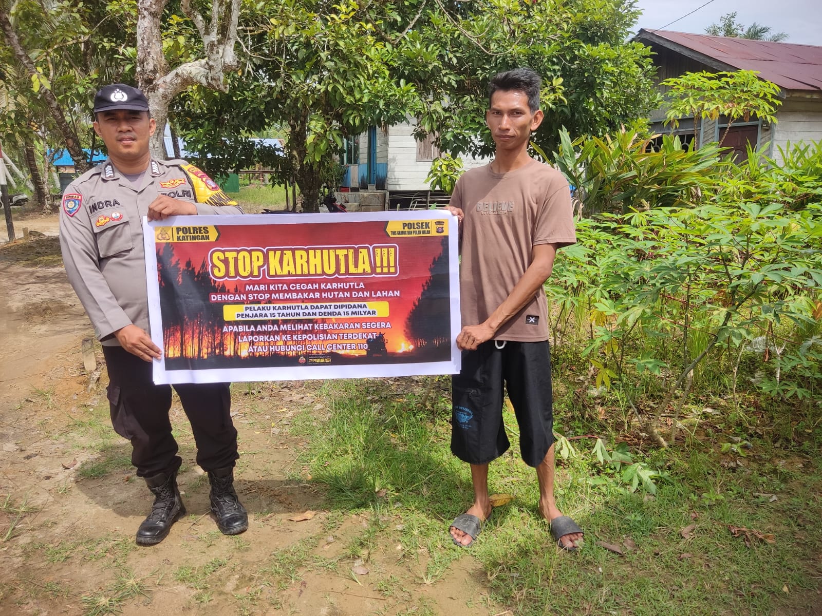 ‎Ciptakan lingkungan sehat Polsek Tws Garing dan Pulau Malan sosialisasi Stop Karhutla.