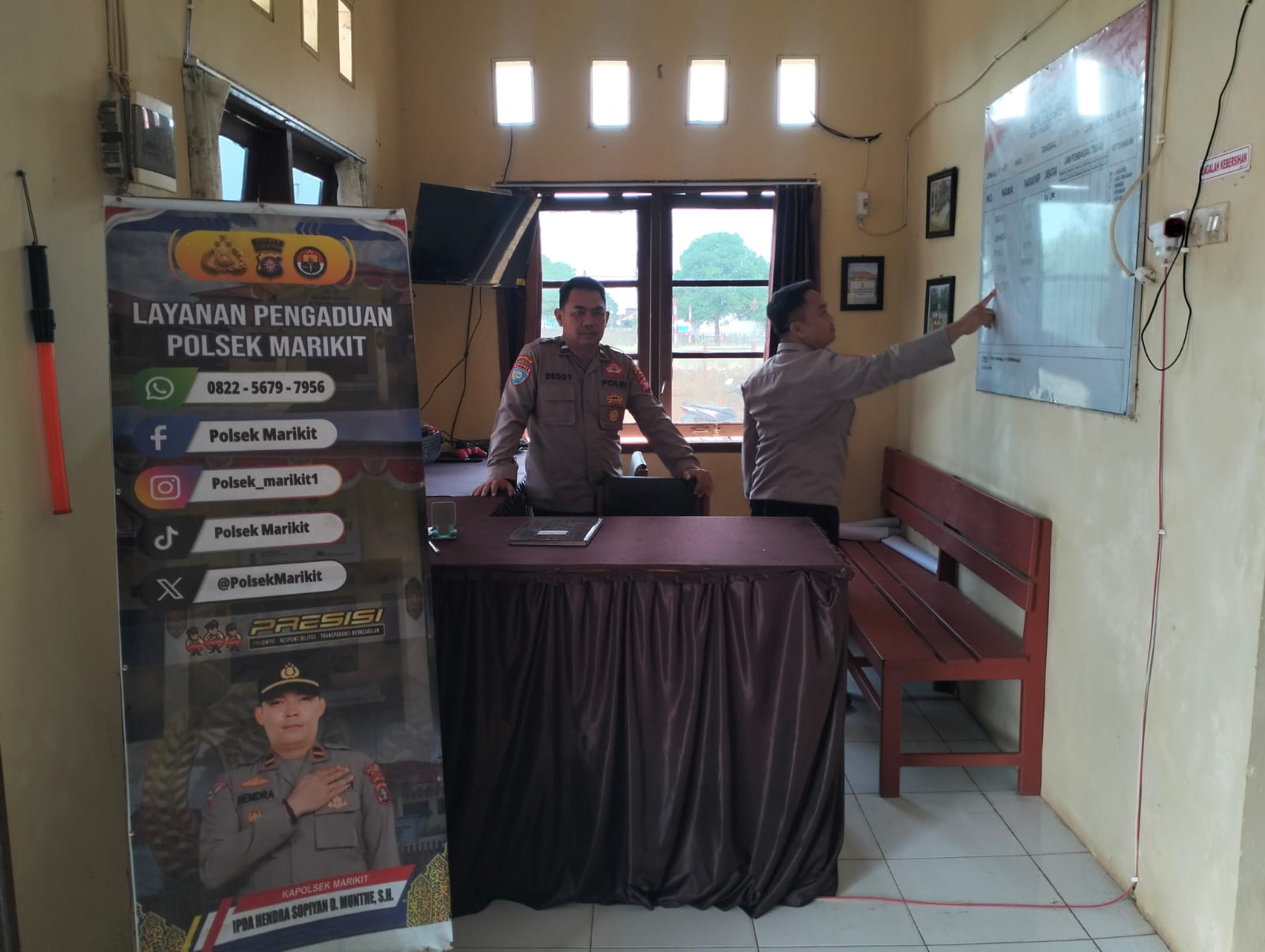 Personil Polsek Marikit Stand By di Mako Penjagaan.