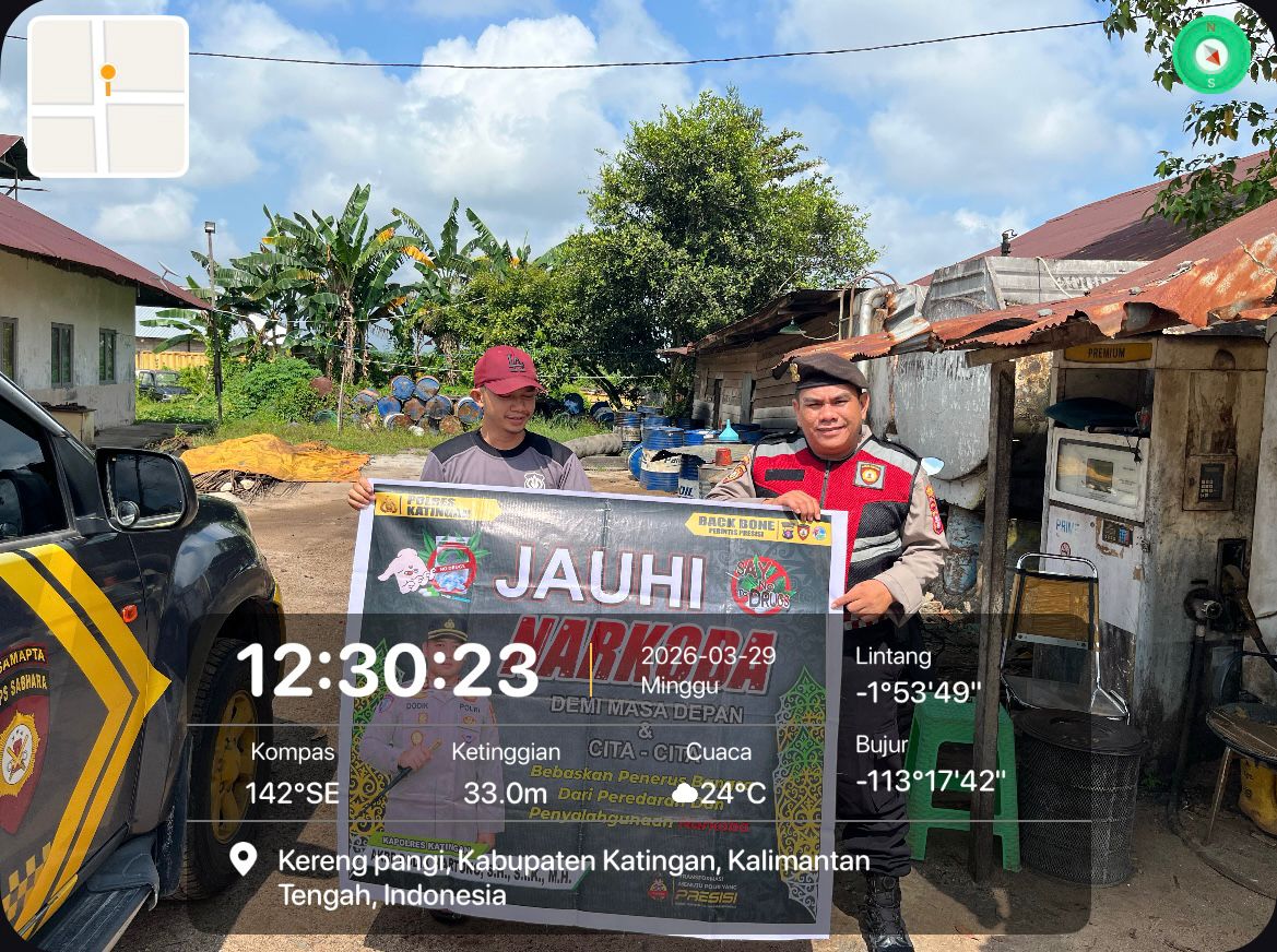 Tolak Narkoba, Personel Samapta Polres Katingan Gelar Sosialisasi kepada Masyarakat.