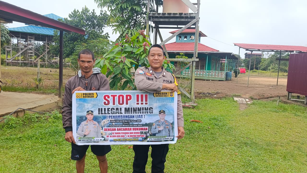 ‎Upaya pencegahan Penambangan Emas Tanpa Ijin (PETI) di Kecamatan Katingan Hulu dan Bukit Raya, Bhabinkamtibmas sosialisasi kepada masyarakat.