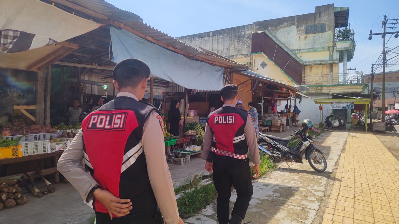Ciptakan Rasa Aman, Satuan Samapta Patroli di Pasar Tradisional Lamandau
