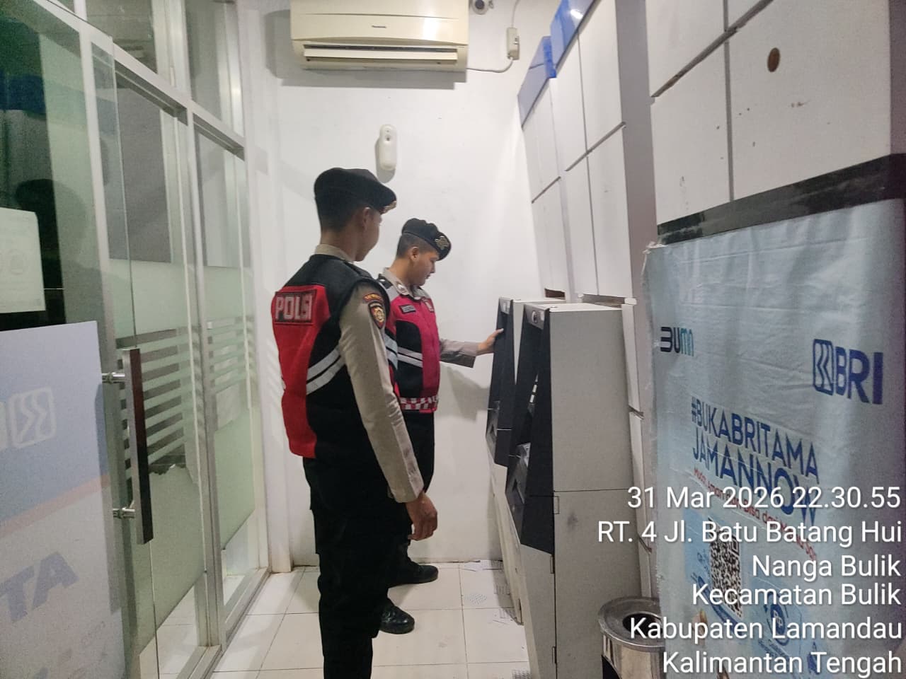 Piket Samapta melaksanakan Patroli di Objek-objek Vital Bank ATM