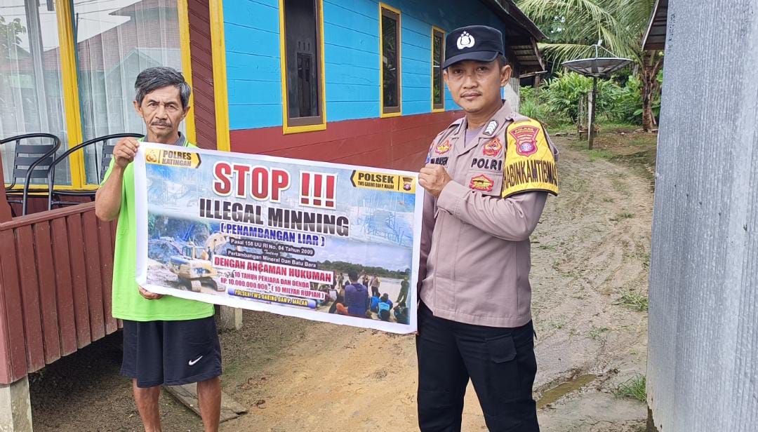 Polsek Tewang Sangalang Garing dan Pulau Malan Minta Warga Tidak Melakukan Aktivitas Ilegal Logging dan Ilegal Minning