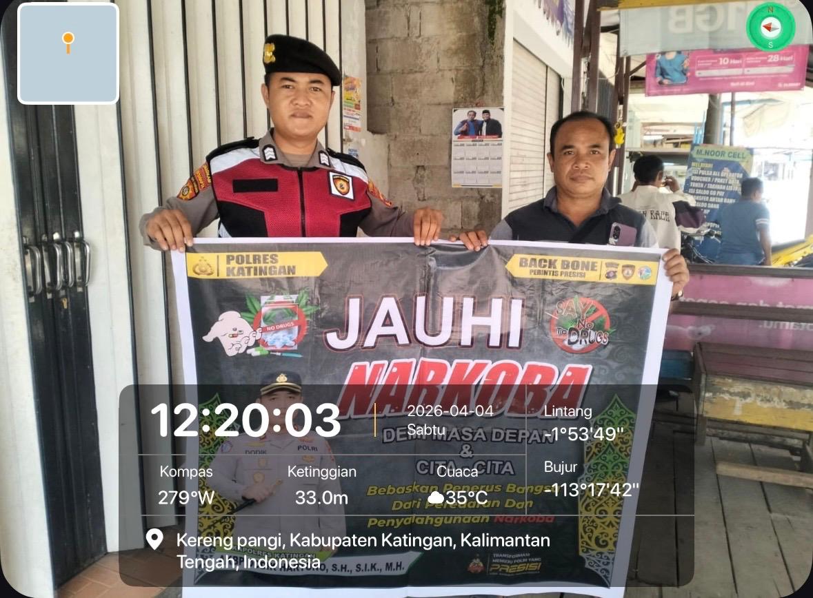 Tolak Narkoba, Personel Samapta Polres Katingan Gelar Sosialisasi kepada Masyarakat.
