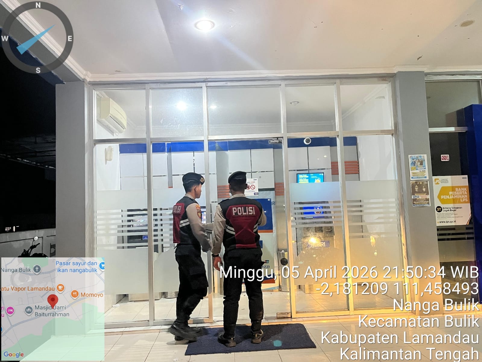 Piket Samapta melaksanakan Patroli di Objek-objek Vital Bank ATM