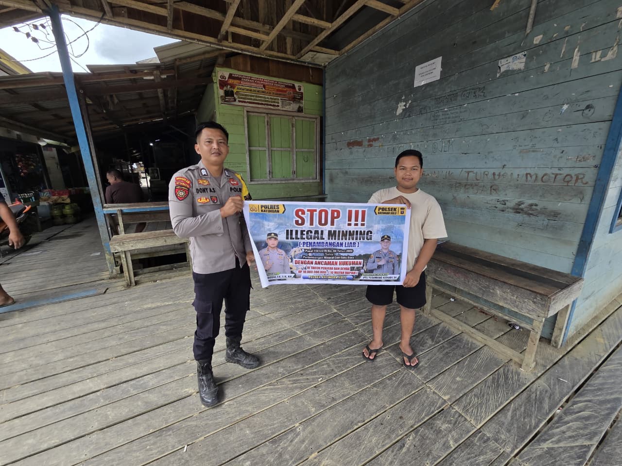 Bhabinkamtibmas Kec. Katingan Hulu dan Bukit Raya Sosialisasi tentang larangan Ilegal Mining.