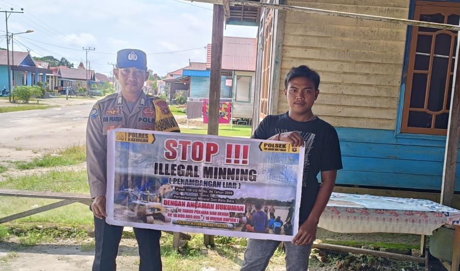Polsek Tewang Sangalang Garing dan Pulau Malan Minta Warga Tidak Melakukan Aktivitas Ilegal Logging dan Ilegal Minning