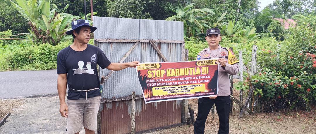 Polsek Tewang Sangalang Garing dan Pulau Malan Imbau Warga Tidak Membuka Lahan Dengan Membakar