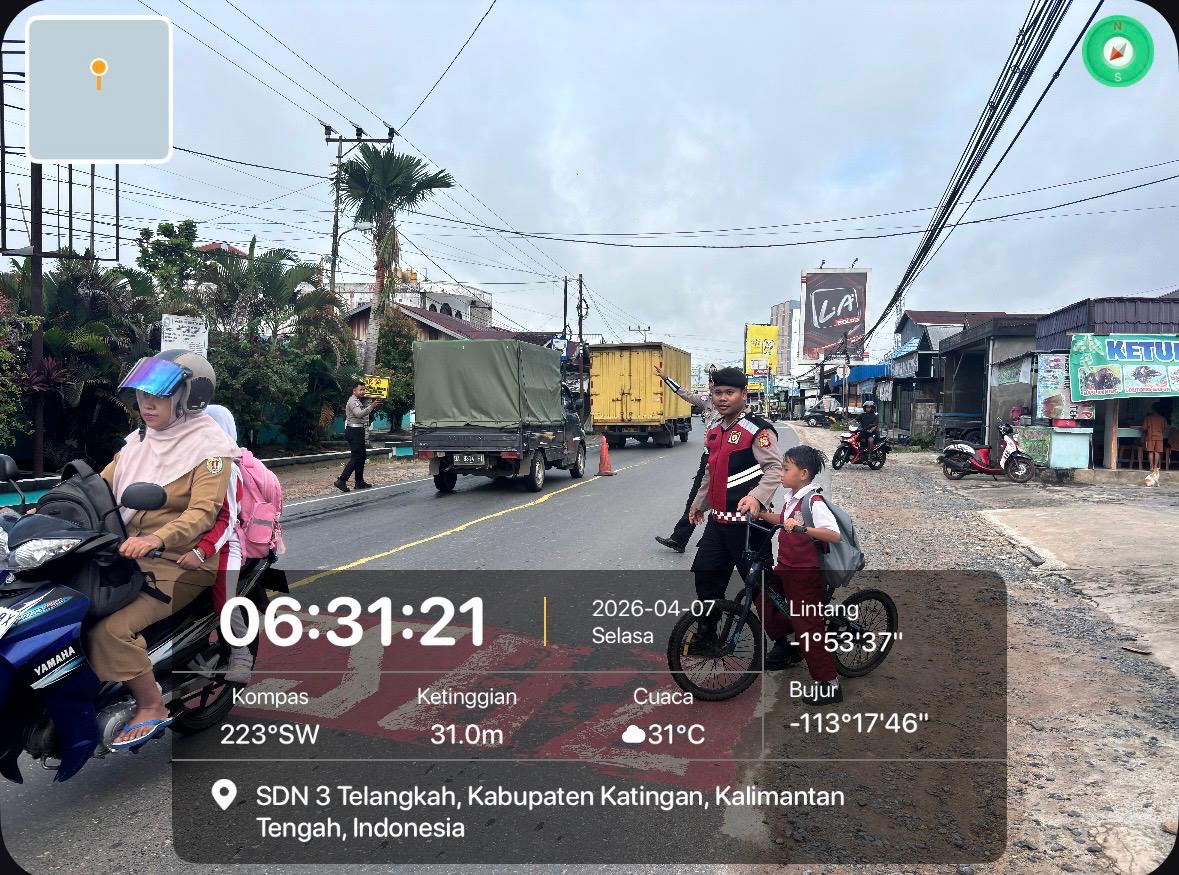 Sat Samapta Polres Katingan Laksanakan Gatur Pagi, Antisipasi Kemacetan dan Ciptakan Kamseltibcar Lantas.