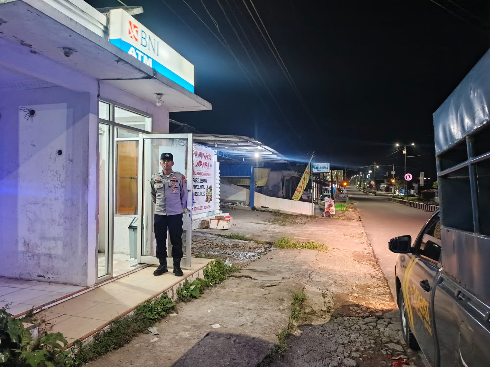 Cegah Gangguan Kamtibmas, Piket Polsek Bulik Patroli ATM