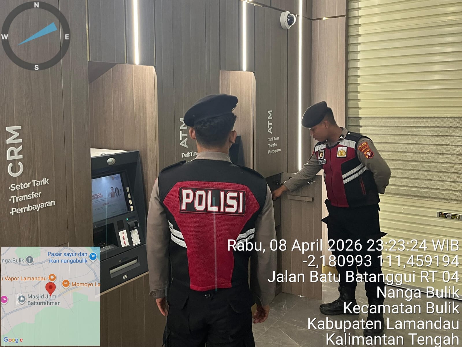 Piket Samapta melaksanakan Patroli di Objek-objek Vital Bank ATM