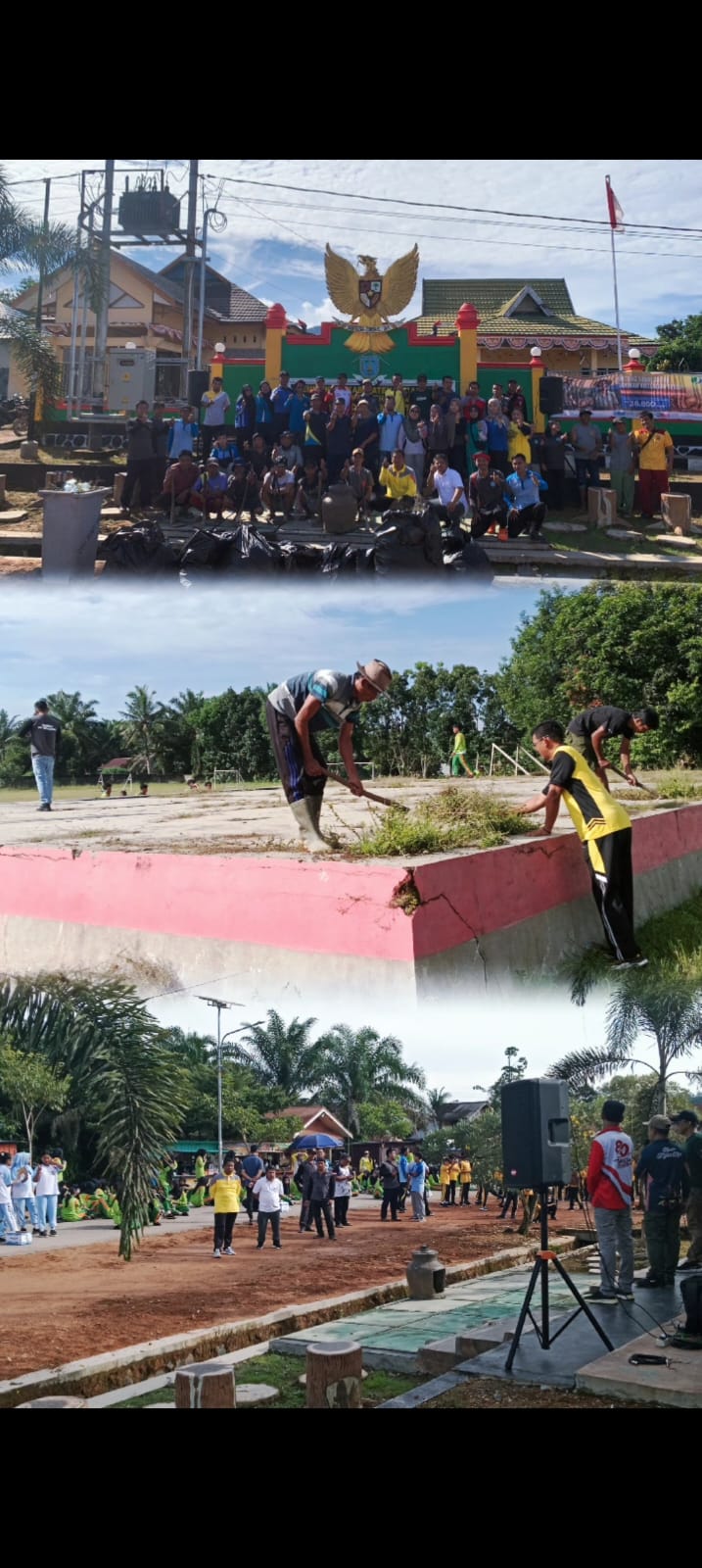GIAT JUMAT BERSIH, BHABINKAMTIBMAS BERSAMA FORKOPIMCAM DAN MASYARAKAT WUJUDKAN LINGKUNGAN ASRI