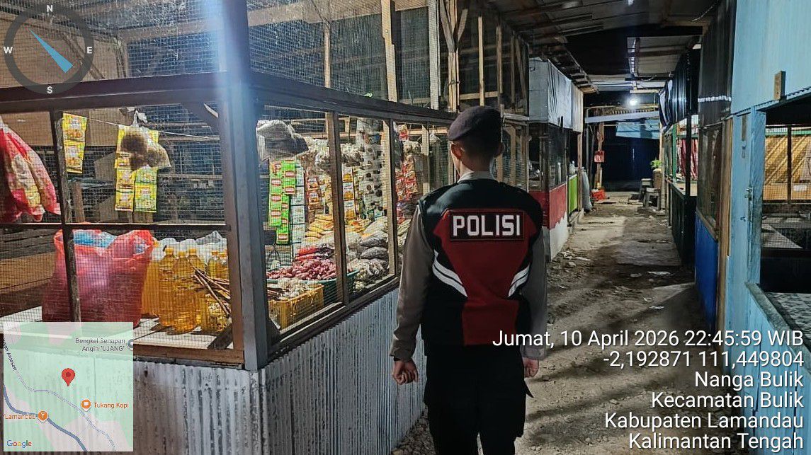 Ciptakan Rasa Aman, Satuan Samapta Patroli di Pasar Tradisional Lamandau