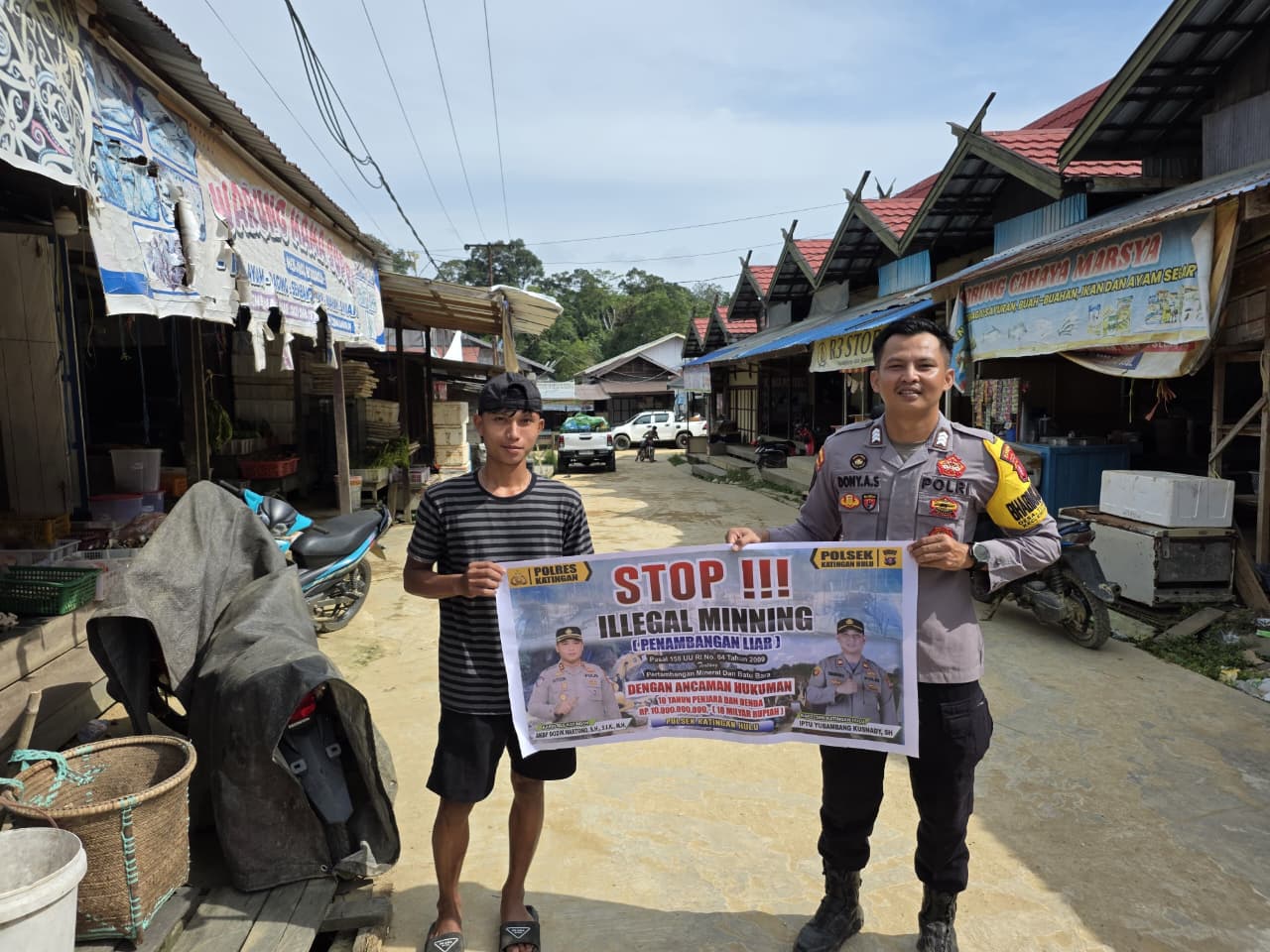 Bhabinkamtibmas Kec. Katingan Hulu dan Bukit Raya Sosialisasi tentang larangan Ilegal Mining.