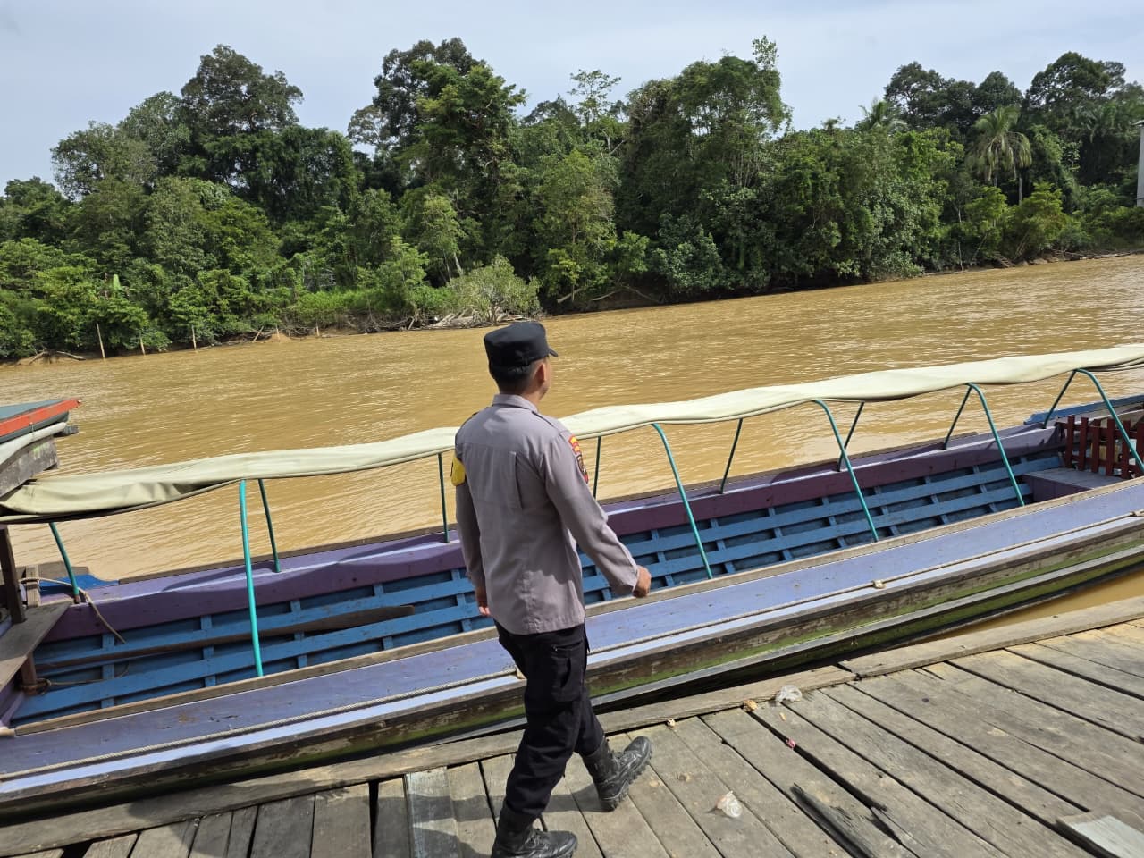 Debit Air terpantau normal , Polsek Katingan Hulu dan Bukit Raya Imbau Warga agar tetap selalu waspada.