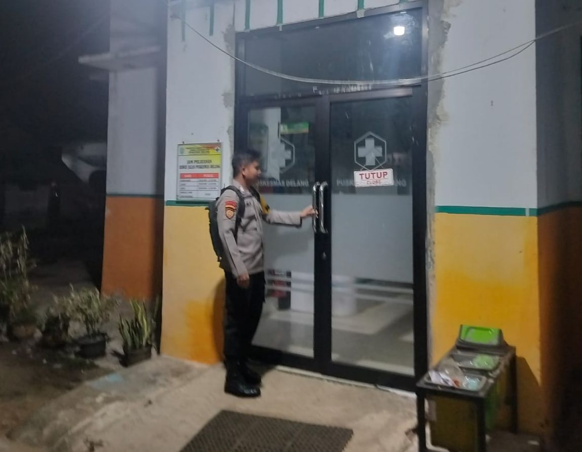 Piket Polsek melaksanakan giat patroli Tempat Objek Vital di wilkum Polsek Delang