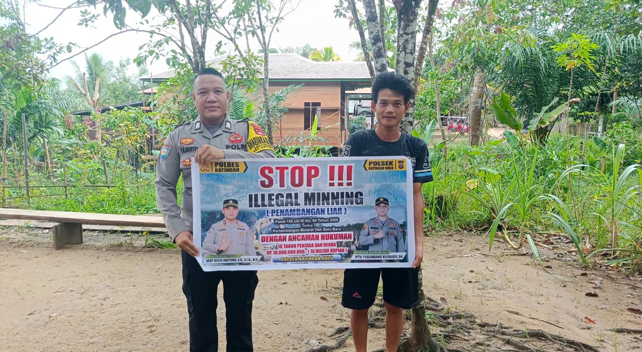 ‎Upaya pencegahan Penambangan Emas Tanpa Ijin (PETI) di Kecamatan Katingan Hulu dan Bukit Raya, Bhabinkamtibmas sosialisasi kepada masyarakat.