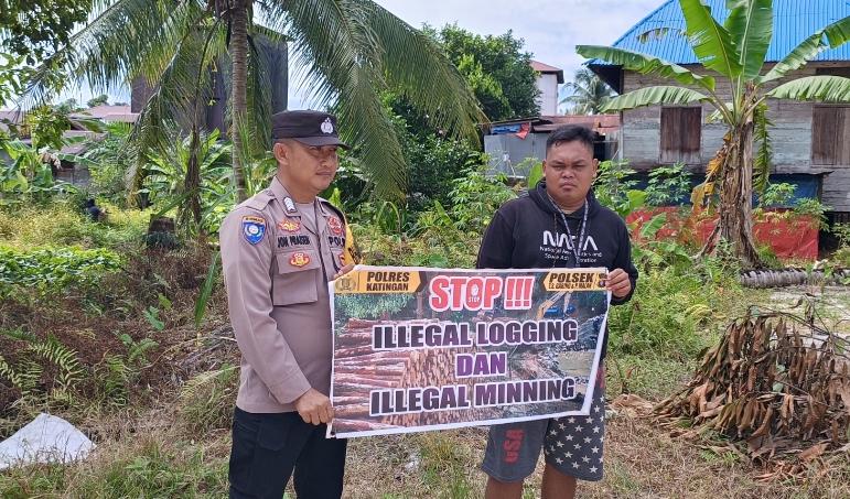 Polsek Tewang Sangalang Garing dan Pulau Malan Minta Warga Tidak Melakukan Aktivitas Ilegal Logging dan Ilegal Minning