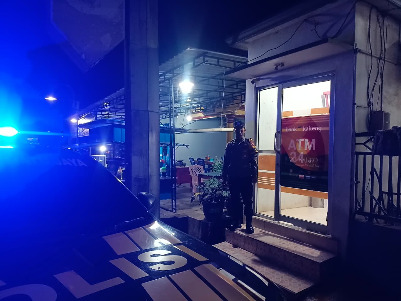 Piket Polsek Patroli ke Perbankan Atm