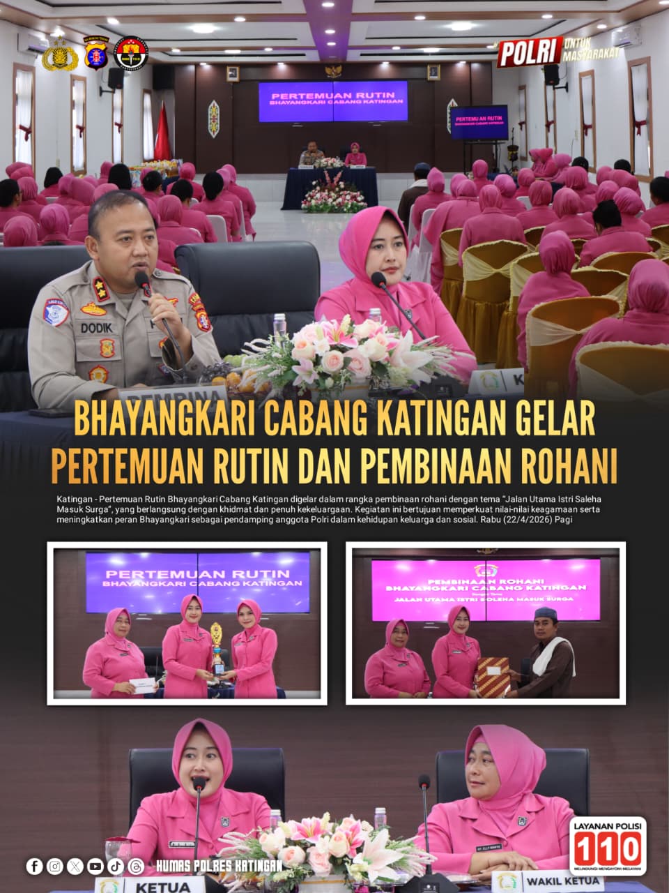 Bhayangkari Katingan Gelar Pembinaan Rohani