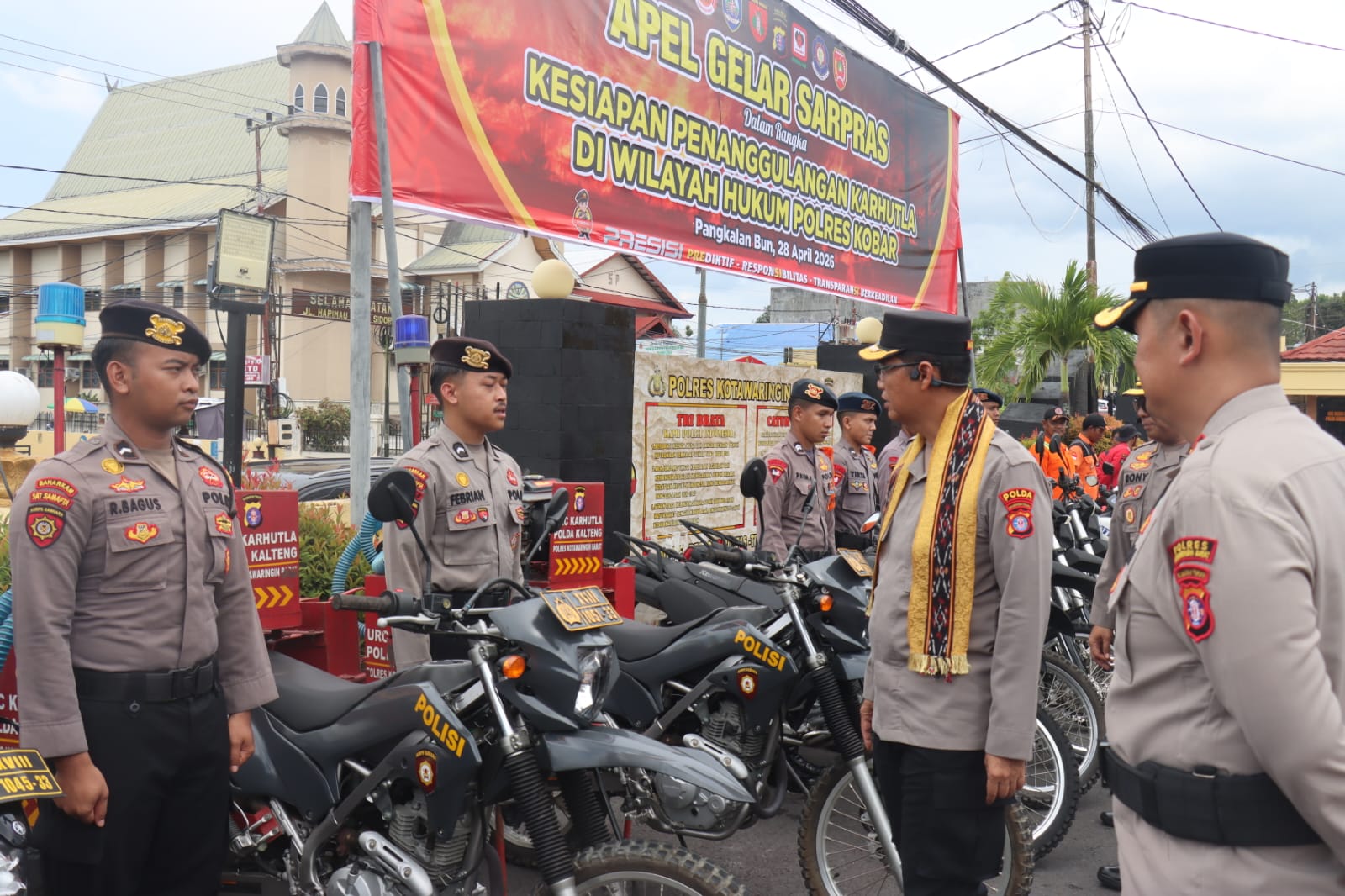 Pastikan Kesiapan Hadapin Karhutla, Wakapolda Kalteng Cek Sarpras Karhutla di Polres Kobar